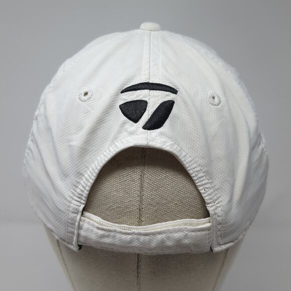 TaylorMade Strapback Hat Solid White One Size Vent Holes Outdoor - Picture 6 of 8